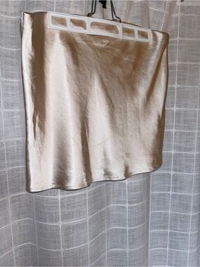 Lush Metallic Champagne Mini Skirt